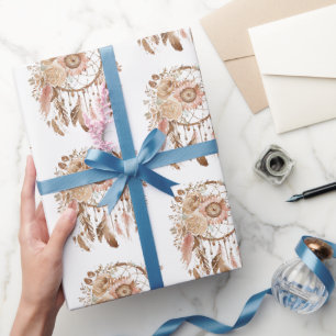 Papier Cadeau Occidental Blue Rose Floral Drecher Anniversaire