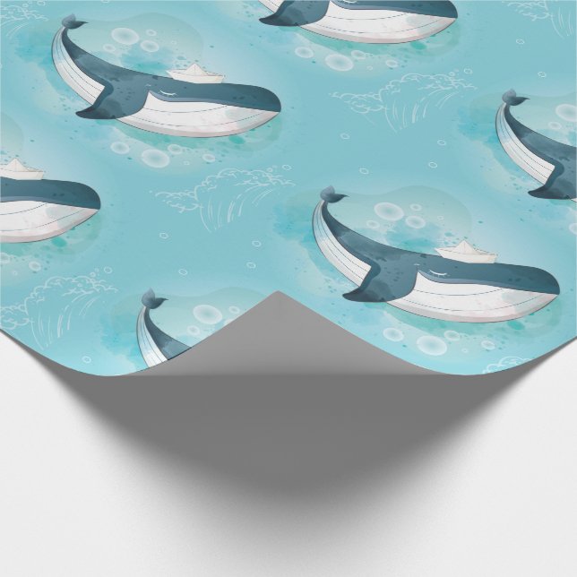 Papier Cadeau Océan baleine (Coin)