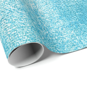 Papier Cadeau Ocean Tiffany Aqua Paint White Linen Aquarelle