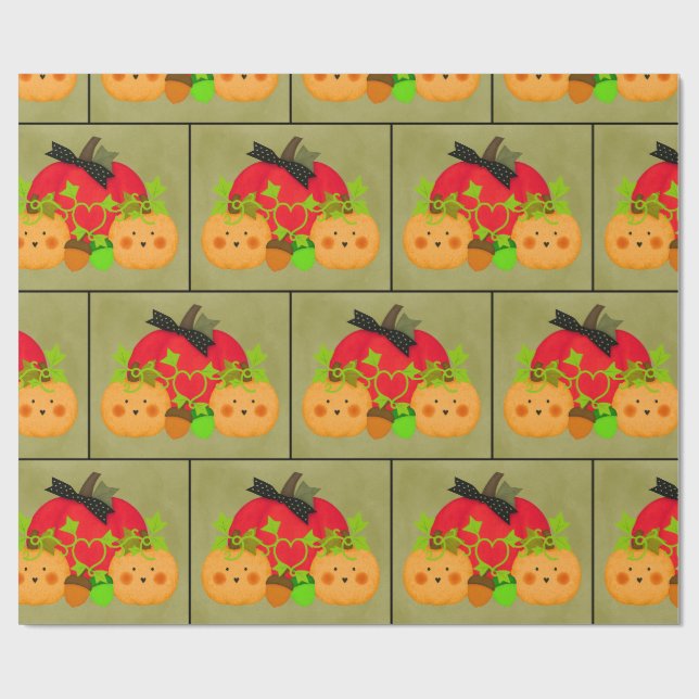 Papier Cadeau Octobre Halloween Fête des mariées papier envelopp (Plat)