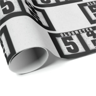 Papier Cadeau Odomètre noir pour 55e anniversaire