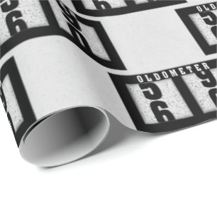 Papier Cadeau Odomètre noir pour 60e anniversaire