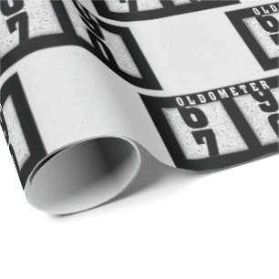 Papier Cadeau Odomètre noir pour 70e anniversaire