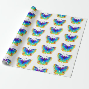 Papier Cadeau Oeil de paon arc-en-ciel