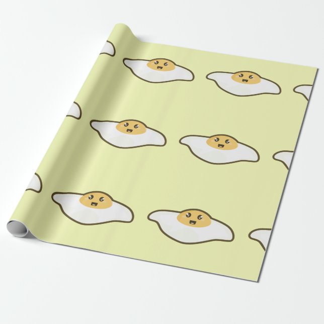 Papier Cadeau Oeuf au plat de Kawaii (Déroulé)