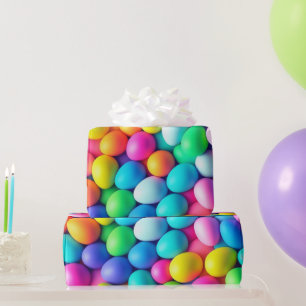 Papier Cadeau Oeuf de Pâques aux couleurs vives/Printemps