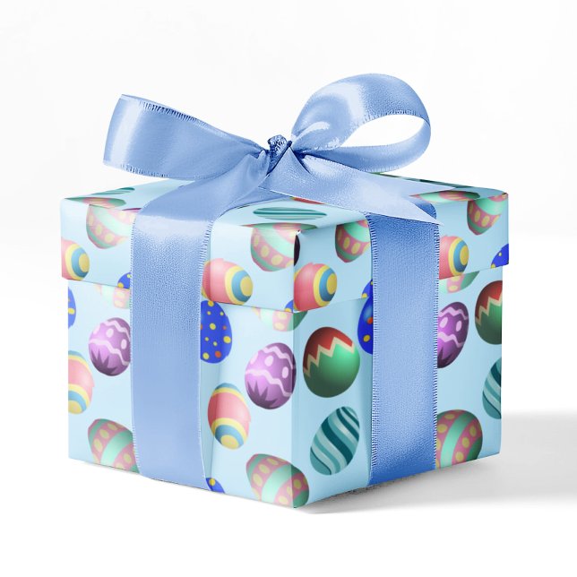Papier Cadeau Oeuf de Pâques Bleu Fête de Pâques Oeuf de Pâques  (Créateur téléchargé)