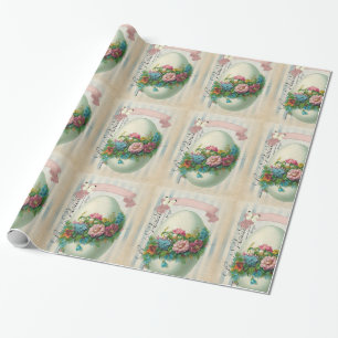 Papier Cadeau Oeuf de Pâques victorien