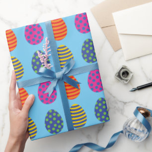 Papier Cadeau OEufs de Pâques colorés