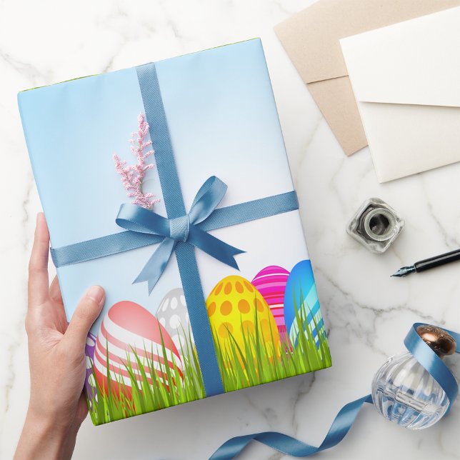 Papier Cadeau OEufs De Pâques Dans Du Papier D'Enveloppement De  (Créateur téléchargé)