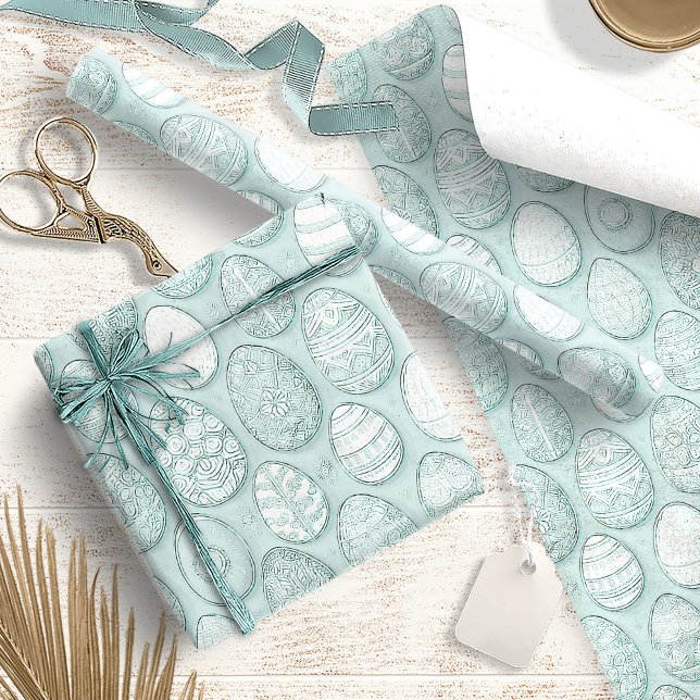 Papier Cadeau OEufs de Pâques décorés Monnaie Motif ID1096 (Créateur téléchargé)