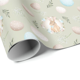 Papier Cadeau Oeufs de Pâques et papier d'enveloppement de lapin