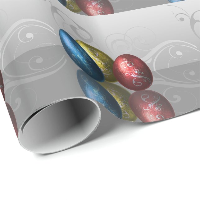 Papier Cadeau OEufs de Pâques - Papier d'enveloppement (Coin rond)