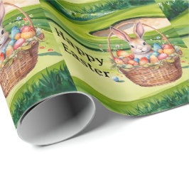 Papier Cadeau Œufs de Pâques pour golfeur sur gazon vert