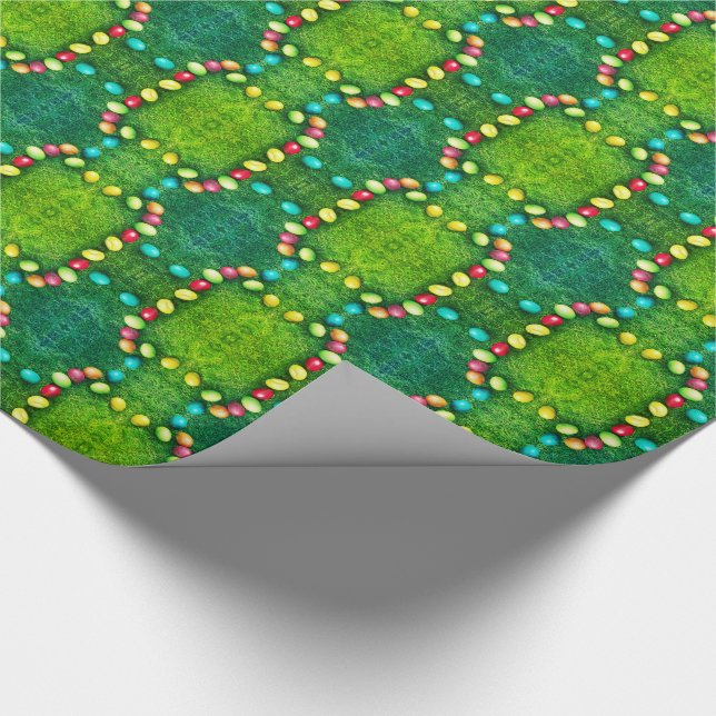 Papier Cadeau Oeufs Peints Motif Drôle Chasse aux Oeufs de Pâque (Coin)
