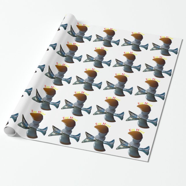 Papier Cadeau Oeufs Tête Délicat Designs (Déroulé)
