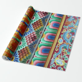 Papier Cadeau Oeuvre colorée asiatique