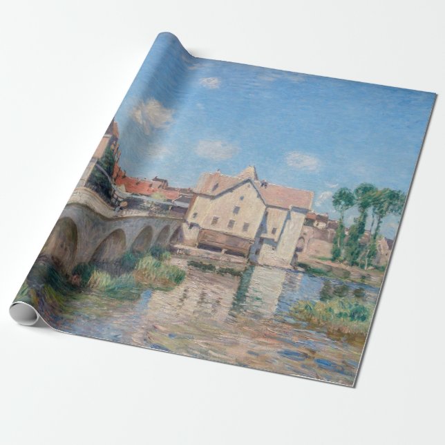 Papier Cadeau OEuvre d'Alfred Sisley - Le Pont de Moret (Déroulé)