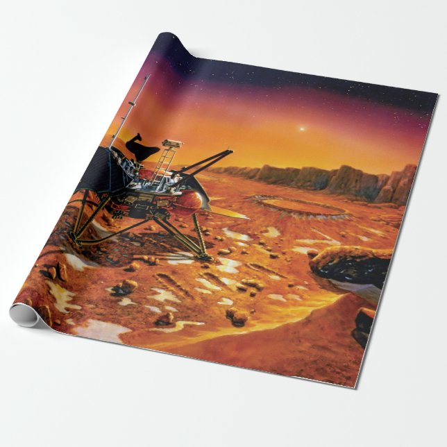 Papier Cadeau OEuvre d'art Concept de la NASA Mars Polar Lander (Déroulé)