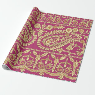 Papier Cadeau OEuvre d'art moghol. or antique indien b