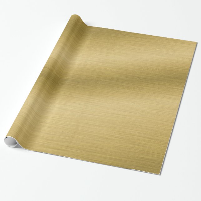 Papier Cadeau Oeuvre élégante Brossé Gold Look (Déroulé)