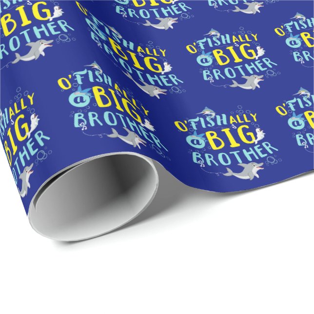 Papier Cadeau Officiellement - O'Fishally un jeu de mots Big Bro (Coin rond)