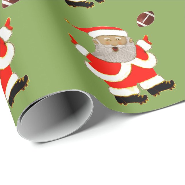 Papier Cadeau Offre de Noël de football (Coin rond)