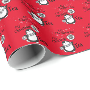 Papier Cadeau Oh Christmas Tea Penguin Lover - Boisson de thé