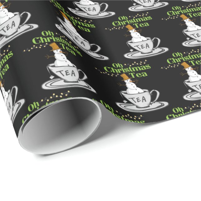 Papier Cadeau Oh Christmas Tea - Tea Lover Noël (Coin rond)