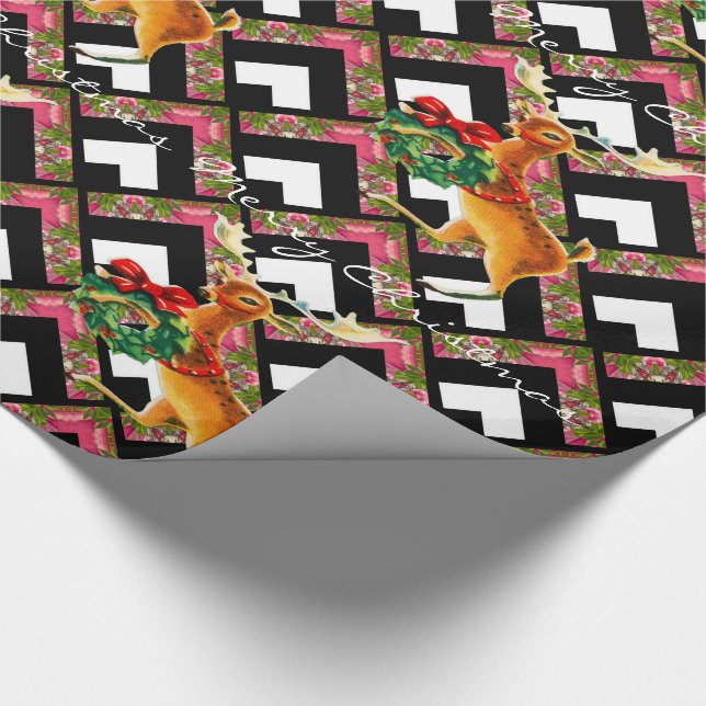 Papier Cadeau Oh des cerfs communs c'est Noël (Coin)