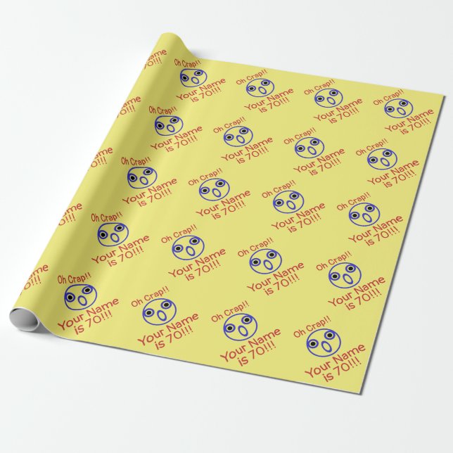 Papier Cadeau Oh merde 70e Humour d'anniversaire (Déroulé)