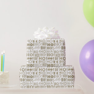 Papier Cadeau Oh ! Oh ! HO! en Silver et Gold Confetti Christmas