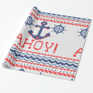Papier Cadeau OH style nautique de chandail de Noël de Knit