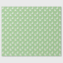 Papier Cadeau Oie blanche et marguerites Merci vert
