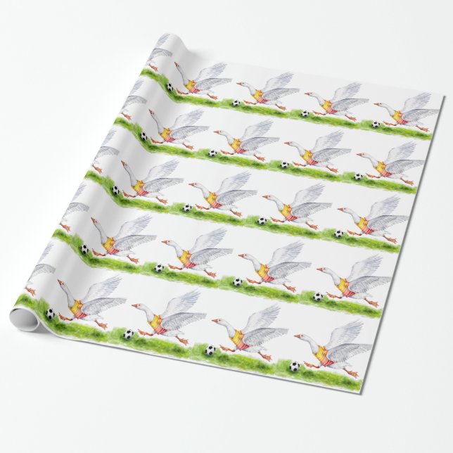 Papier Cadeau Oie de football (Déroulé)