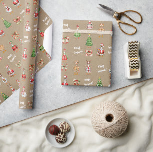 Papier Cadeau Oie de Noël Merry Goosman