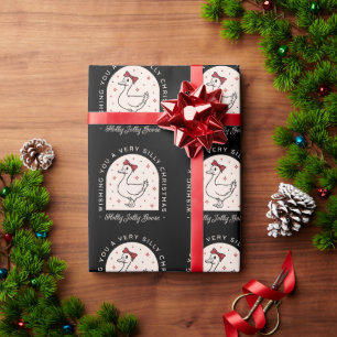Papier Cadeau Oie stupide drôle animal de ferme Noël
