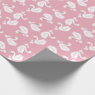 Papier Cadeau Oiseau Baby shower de cygne avec thème de couronn