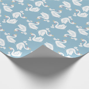 Papier Cadeau Oiseau Baby shower de cygne avec thème de couronn