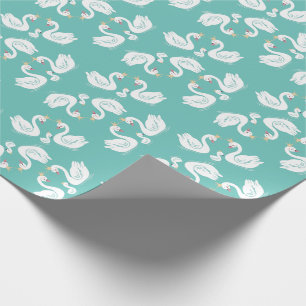 Papier Cadeau Oiseau Baby shower de cygnes avec coEd de couronne