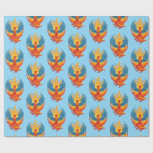 Papier Cadeau Oiseau de feu mythologique Fantasy lumineux