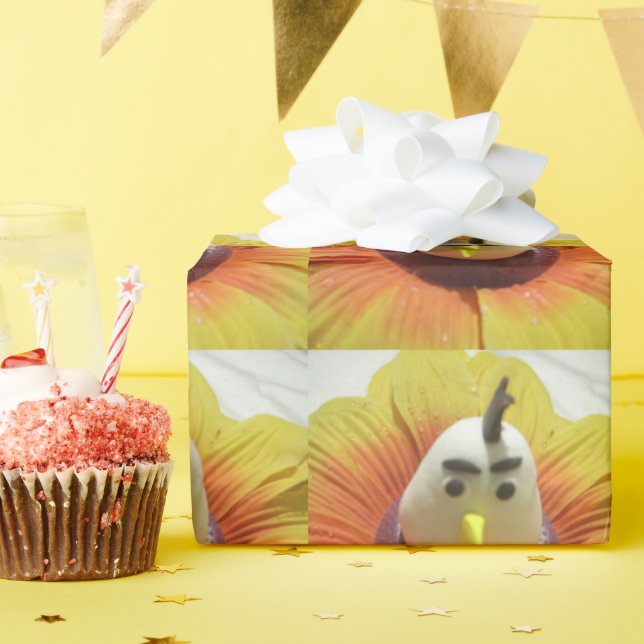 Papier Cadeau Oiseau sculpté en Tournesol Imprimer (Fête d'anniversaire)