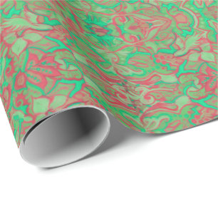 Papier Cadeau Oiseaux Arabesque Oriental Bohème Bohème Rouge V