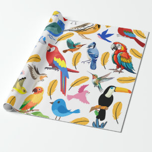 Papier Cadeau Oiseaux colorés