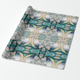 PAPIER CADEAU OISEAUX DE HIBOUX