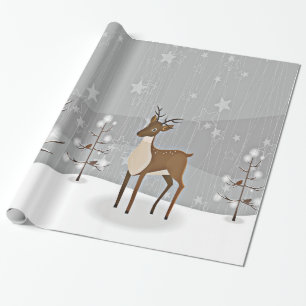 Papier Cadeau Oiseaux et cerfs communs du pays des merveilles