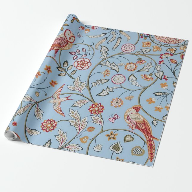 Papier Cadeau Oiseaux et fleurs, William Morris (Déroulé)