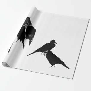 Papier Cadeau OISEAUX NOIRS Papier d'imprimerie JAPONAIS