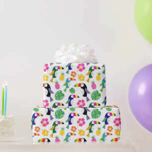 Papier Cadeau Oiseaux tropicaux et ananas