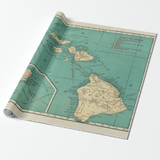Papier Cadeau Old Hawaii Map (1924) Papier d'enveloppement